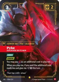 Pyke - Dockside Butcher (Alternate Art) — Riftbound Showcase card