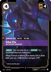 Kha'Zix - Mutating Horror — Riftbound Rare card