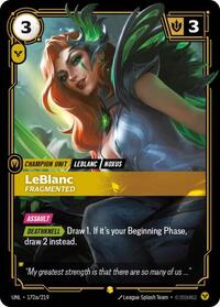 LeBlanc - Fragmented (Alternate Art) — Riftbound Showcase card