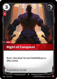 Right of Conquest — Riftbound Uncommon card