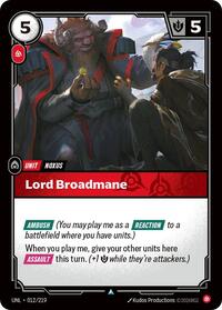 Lord Broadmane — Riftbound Uncommon card