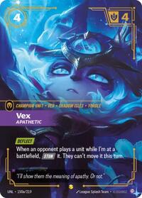 Vex - Apathetic (Alternate Art) — Riftbound Showcase card