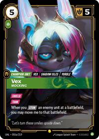 Vex - Mocking (Alternate Art) — Riftbound Showcase card