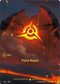 Fury Rune (R01a) — Riftbound Showcase card