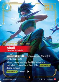 Akali - Deadly Weapon — Riftbound Epic card