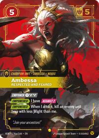 Ambessa - Respected and Feared (Alternate Art) — Riftbound Showcase card