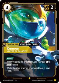 Kennen - Keeper of Balance (Alternate Art) — Riftbound Showcase card