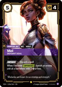 Mel - Defiant Soul (Alternate Art) — Riftbound Showcase card