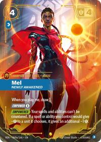 Mel - Newly Awakened (Alternate Art) — Riftbound Showcase card
