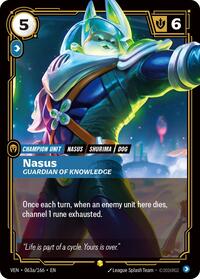 Nasus - Guardian of Knowledge (Alternate Art) — Riftbound Showcase card