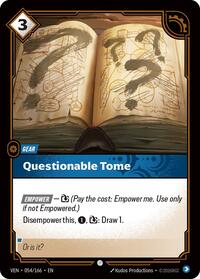 Questionable Tome — Riftbound Common card