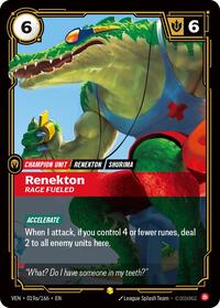 Renekton - Rage Fueled (Alternate Art) — Riftbound Rare card