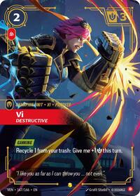 Vi - Destructive (Overnumbered) — Riftbound Showcase card