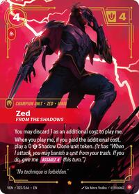 Zed - From the Shadows — Riftbound Epic card
