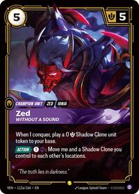 Zed - Without a Sound (Alternate Art) — Riftbound Showcase card