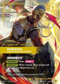 Ambessa - Respected and Feared (Overnumbered) — Riftbound Showcase card