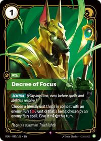 Decree of Focus — Riftbound Rare card