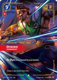 Draven - Showboat (Overnumbered) — Riftbound Showcase card