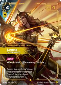 Leona - Determined (Overnumbered) — Riftbound Showcase card